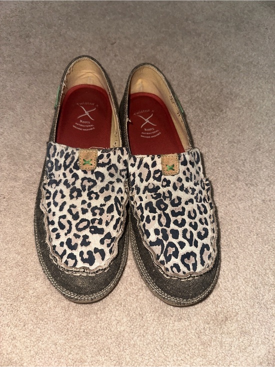 Shoes - Twisted X brand- Leopard Print Slip-On Loafers in Black & Cream